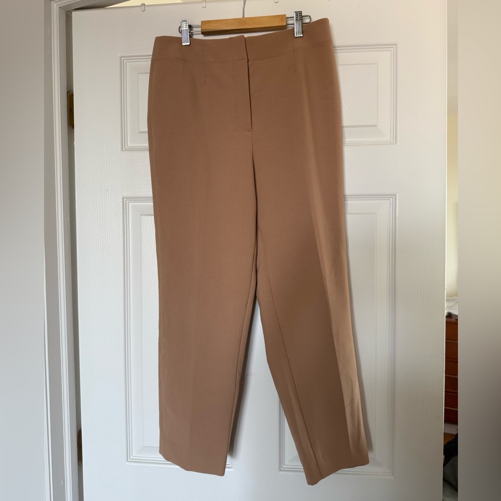 Ann Taylor Tan Straight Leg Pants High-Waisted